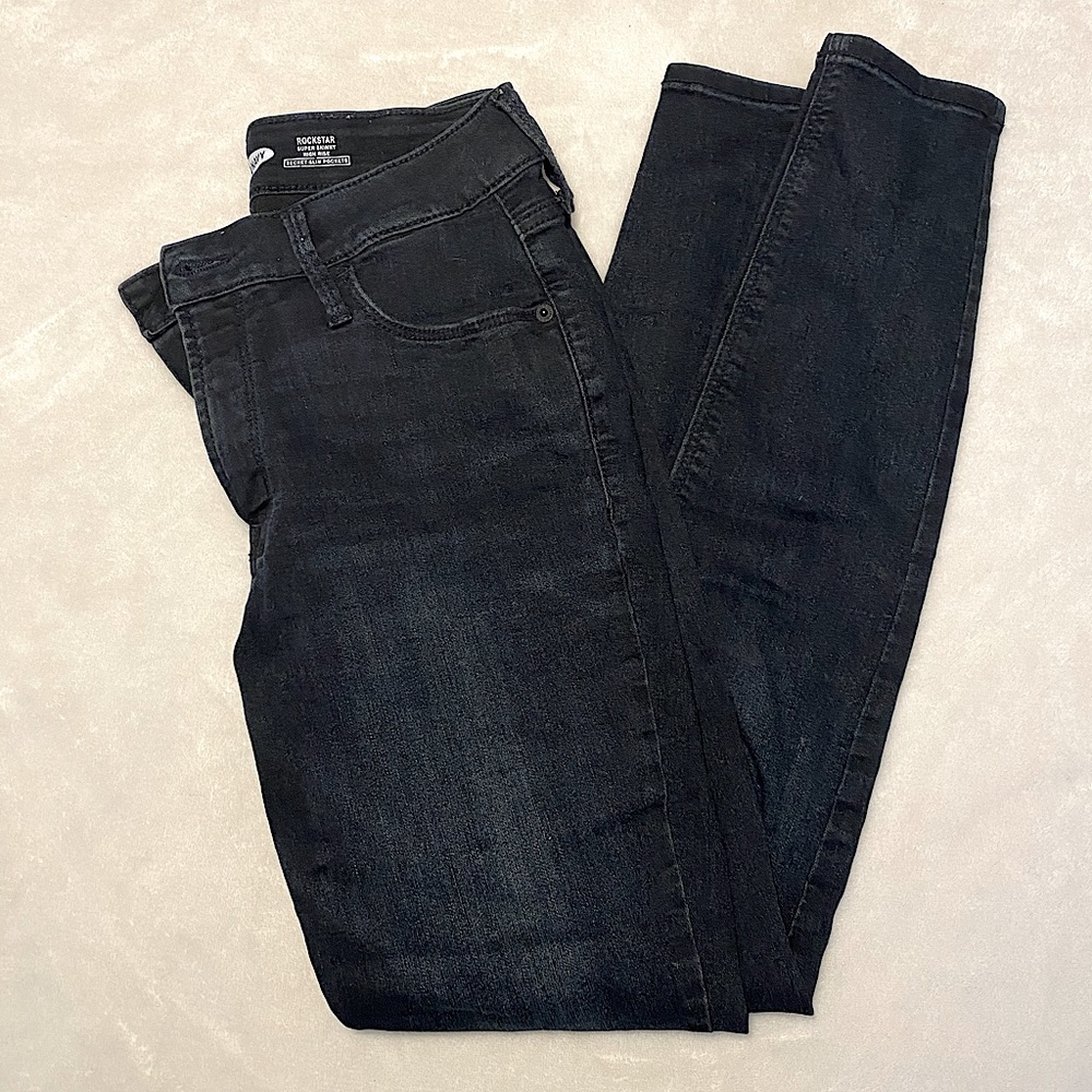 Old Navy rockstar super skinny high rise jeans.